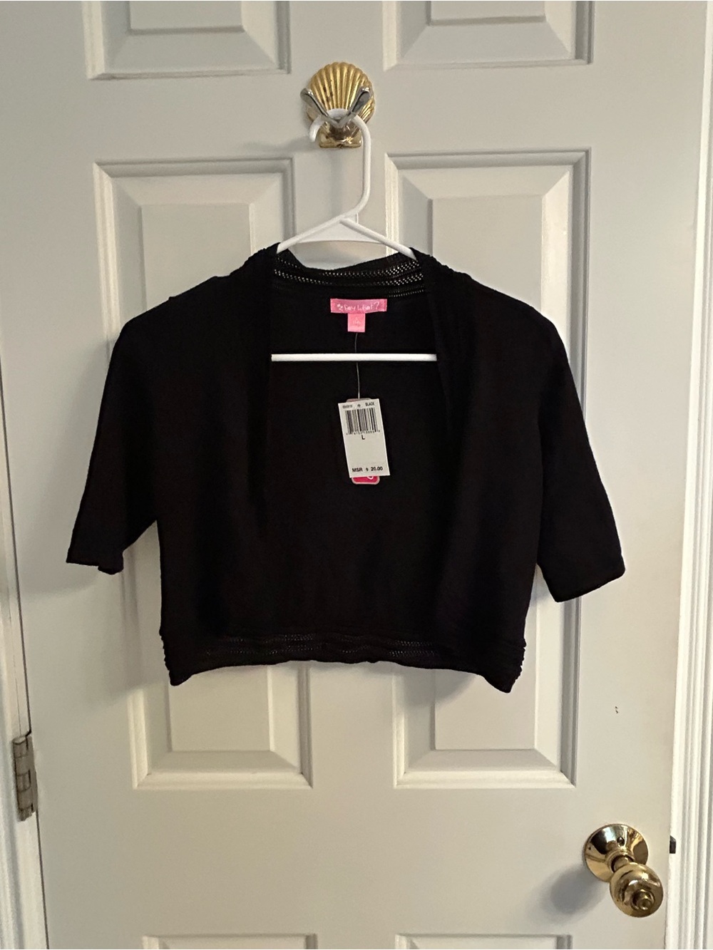 NWT-Girls Say What? Black Cropped Cardigan